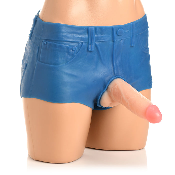 Strap U Booty Shorts Dildo Silicone Strap-On Harness 6 in. Small