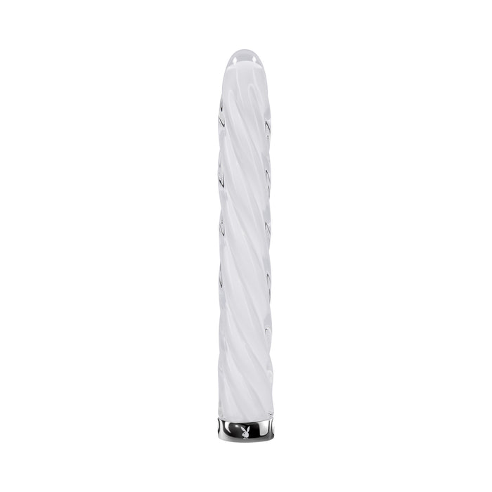Playboy In A Twist Rechargeable Glass Vibrator White