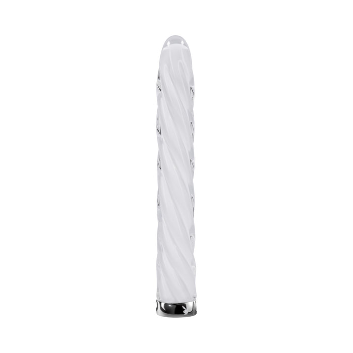 Playboy In A Twist Rechargeable Glass Vibrator White