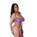 Magic Silk Sheer Passion Demi Bra & High Cut Tanga Very Peri Queen Size