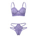 Magic Silk Sheer Passion Demi Bra & High Cut Tanga Very Peri Queen Size