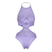 Magic Silk Sheer Passion Halter Teddy Very Peri Queen Size
