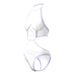 Magic Silk Sheer Passion Halter Teddy White/Lavender L/XL