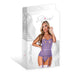 Magic Silk Sheer Passion Keyhole Basque & Crotchless G-String Very Peri S/M
