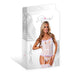 Magic Silk Sheer Passion Keyhole Basque & Crotchless G-String White/Lavender S/M