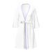 Magic Silk Sheer Passion Flutter Sleeve Robe White/Lavender S/M