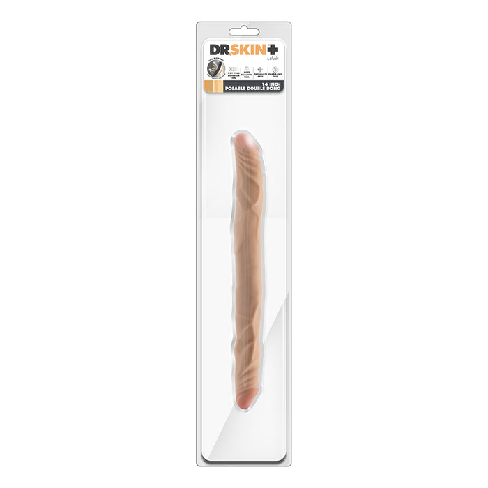 Dr. Skin Plus 14 in. Posable Double Dong Beige