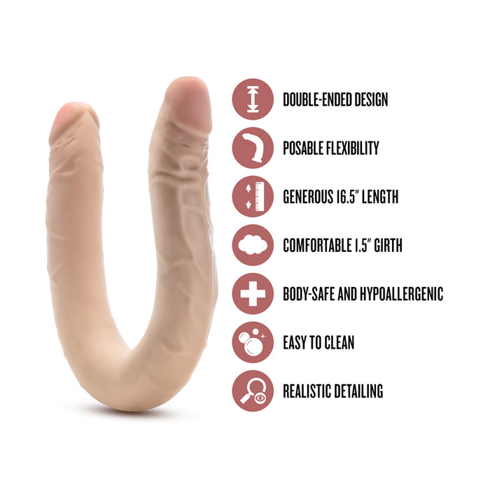 Dr. Skin Plus 16.5 in. Posable Double Dong Beige