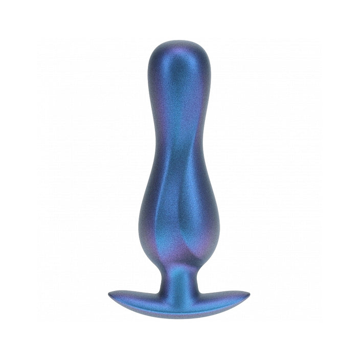 Ouch! Smooth Silicone Curvy Anal Plug 4.6 in. Metallic Blue