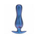 Ouch! Smooth Silicone Curvy Anal Plug 4.6 in. Metallic Blue
