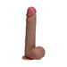 RealRock 8 in. Vibrating and Rotating Cock with Balls Regular Straight Tan