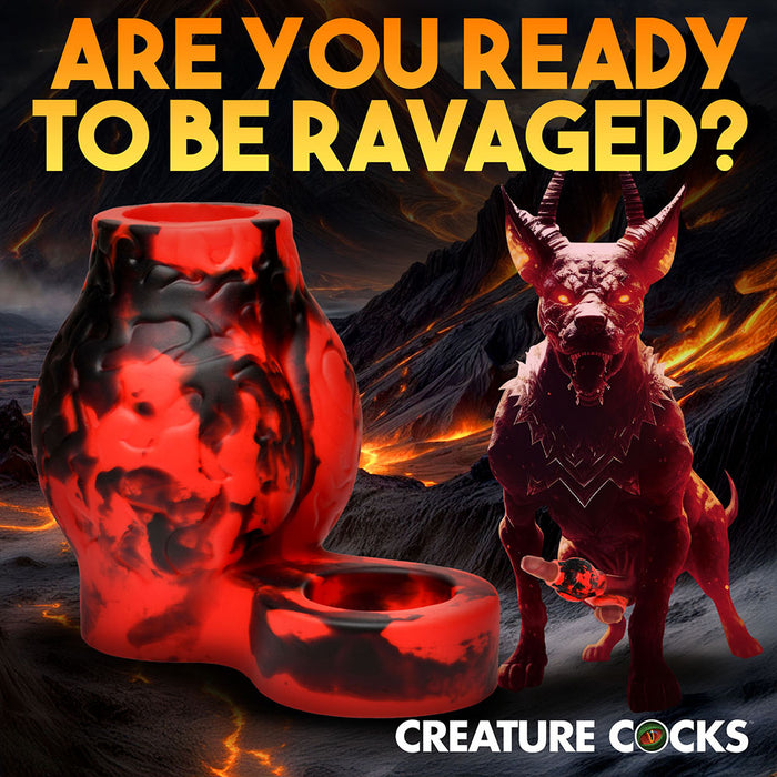 Creature Cocks Hell Hound Silicone Girth Enhancer with Ball Strap L