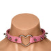 Master Series Spiked Heart Choker Pink