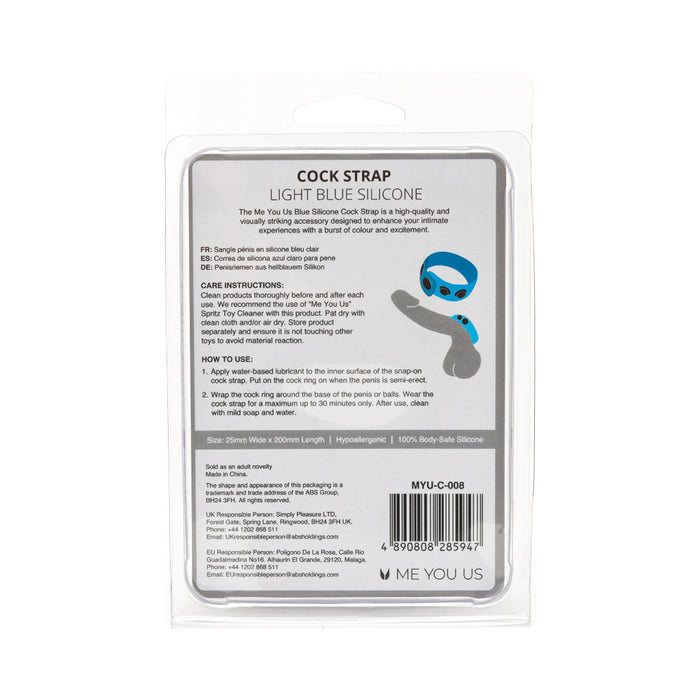 Me You Us Light Blue Silicone Cock Strap