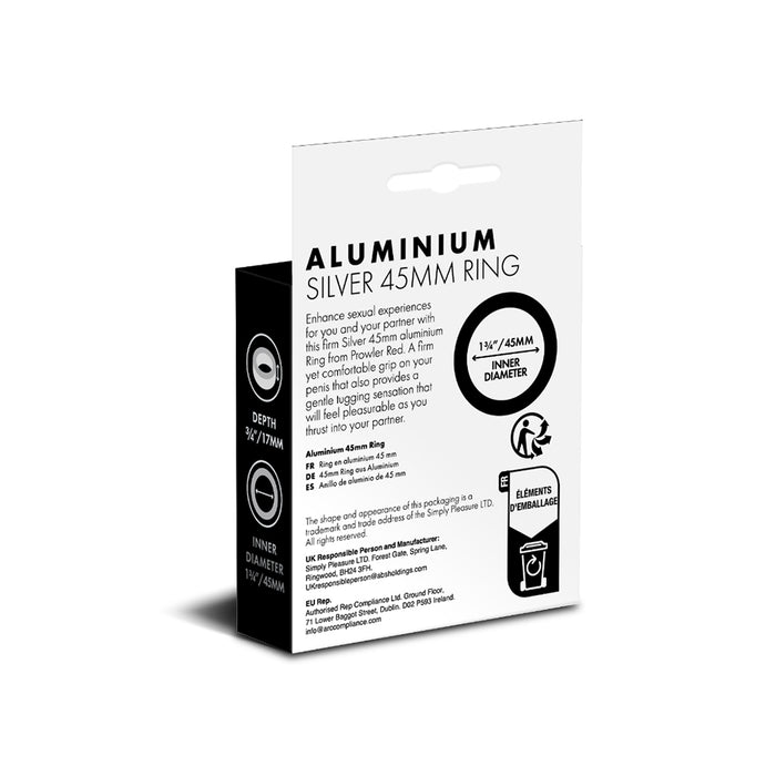 Prowler RED Aluminum Silver 45mm Ring