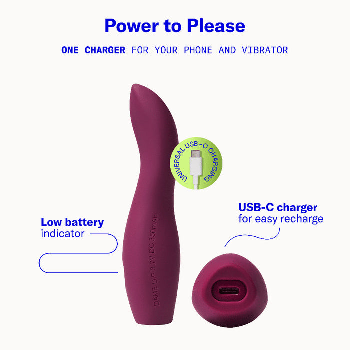 Dame Dip 2.0 Classic Vibrator Plum