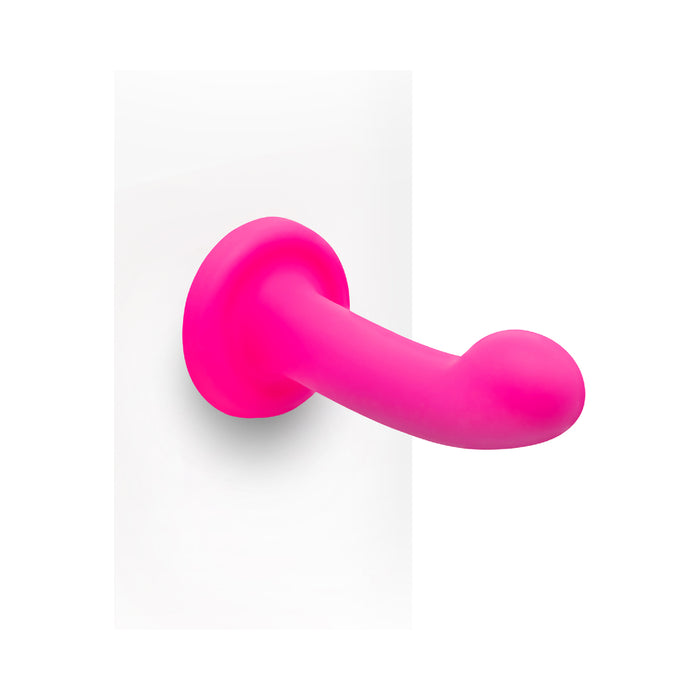 Together Pop 6 in. Silicone Dildo & Harness Set Pink