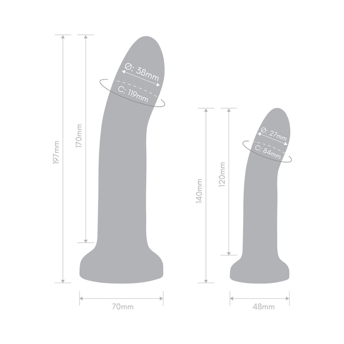 Together Duo 2-Piece 5 / 7 in. Silicone Dildo & Harness Set Purple
