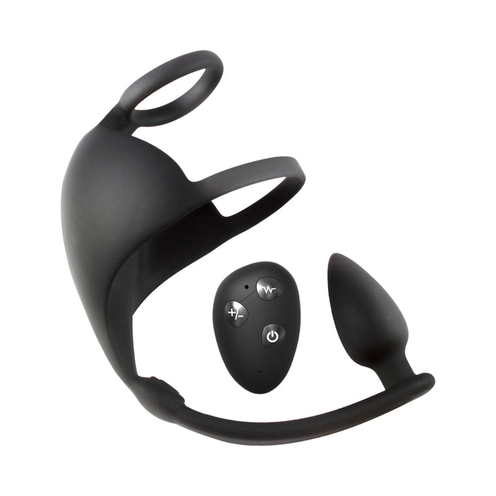 Magic Remote Scrotum Massager Plug Black