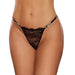 Allure 2 HOT Lace Front Thong with 'Hot' Jewel Details Black O/S