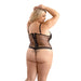 Fantasy Lingerie Gold Flecked Mesh Corset with Lightly Padded Underwire Cups & Matching G-String 2XL