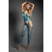 Fantasy Lingerie Sheer Everlasting Reversible Footless Floral Knit Bodystocking & G-String Panty O/S