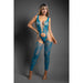 Fantasy Lingerie Sheer Everlasting Reversible Footless Floral Knit Bodystocking & G-String Panty O/S
