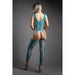 Fantasy Lingerie Sheer Everlasting Reversible Footless Floral Knit Bodystocking & G-String Panty O/S