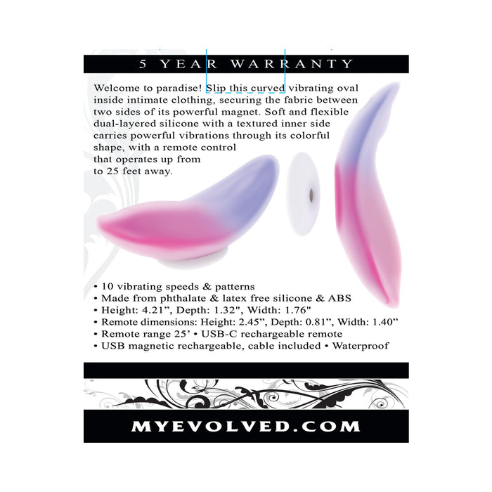 Evolved Paradise Panty Rechargeable Silicone Remote-Controlled Wearable Vibrator Pink/Purple