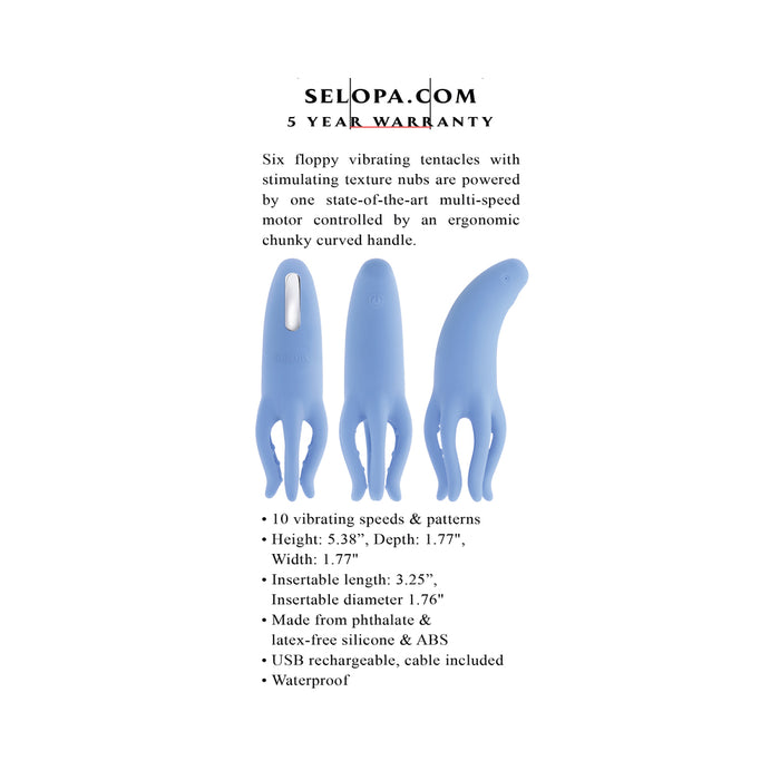 Selopa Tentacle Tickler Rechargeable Silicone Flexible Bead Vibrator Blue