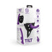Together Tilt 6.5 in. Silicone Dildo and Harness Set Purple