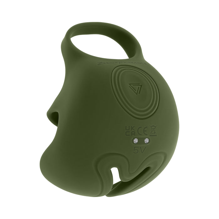 Zero Tolerance Nutty Buddy Rechargeable Cock Ring Stimulator Silicone Green