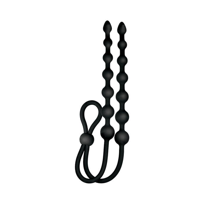 Ass-Sation Dual Silicone Anal Beads Black