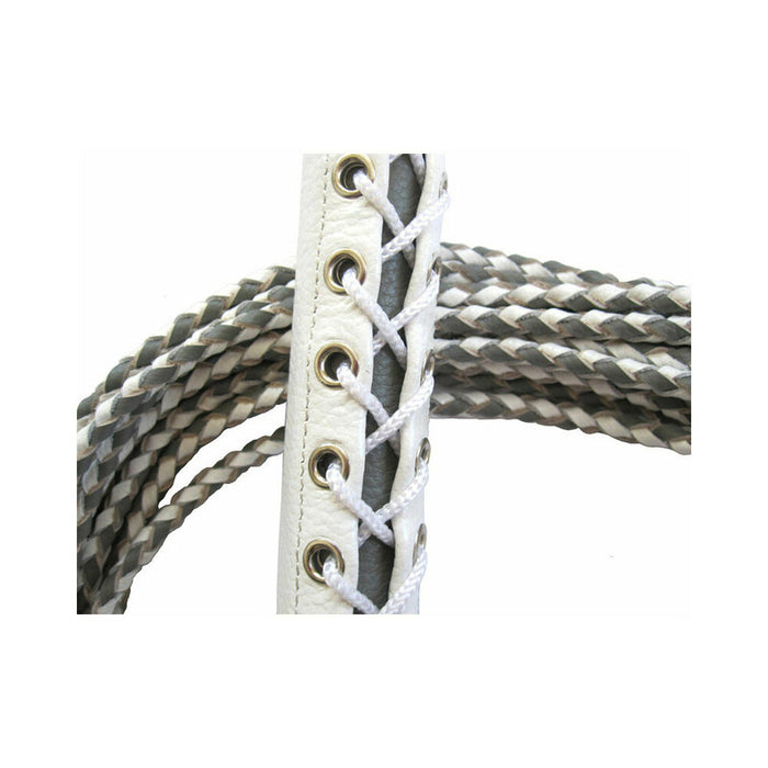Leather Corset Flogger White/Grey