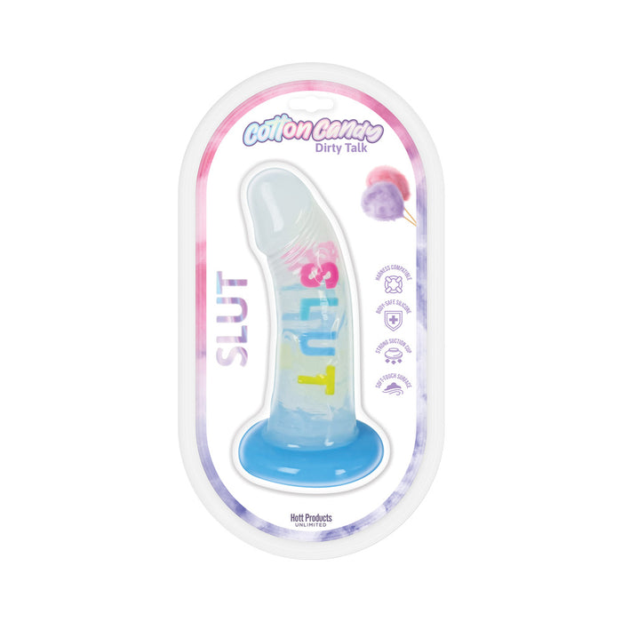 Cotton Candy Dirty Talk Slut 6 in. Silicone Dildo