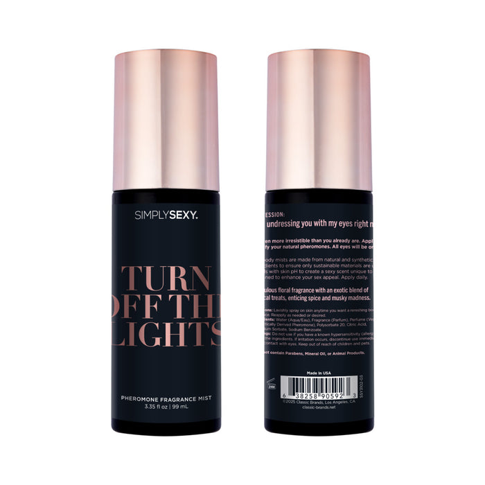 Simply Sexy Pheromone Body Mist Turn Off The Lights 3.35 oz.