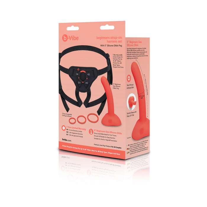 b-Vibe Beginners Strap-On Harness Set with 5 in. Silicone Dildo Peg