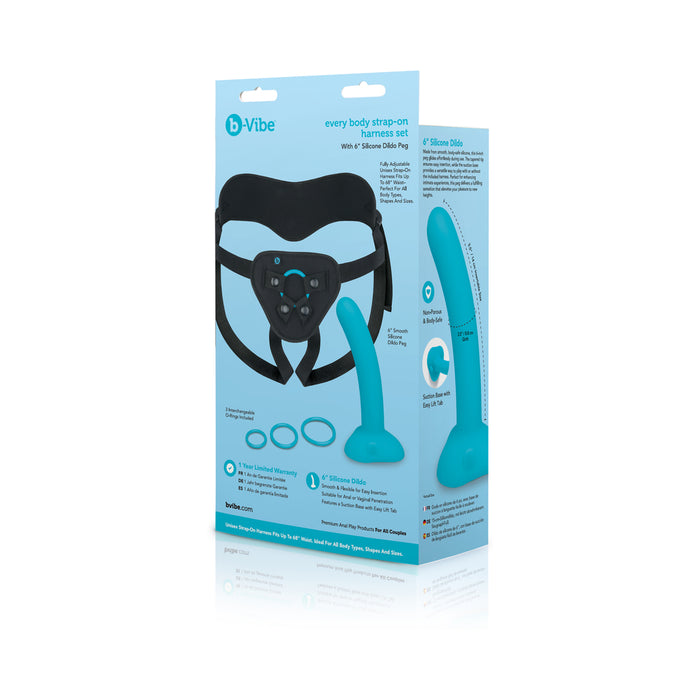 b-Vibe Every Body Strap-On Harness Set with 6 in. Silicone Dildo Peg