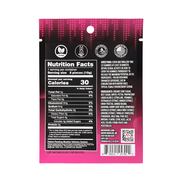 Matrix Female Performance Extreme Gummies Berry 2-Pack 12-Piece Display