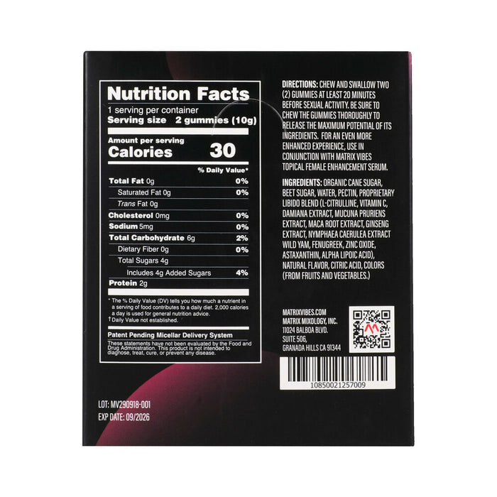 Matrix Female Performance Extreme Gummies Berry 2-Pack 12-Piece Display