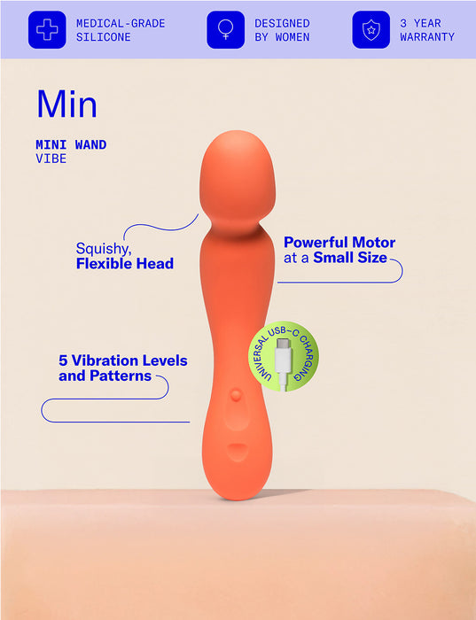 Dame Min Mini Wand Vibrator Papaya