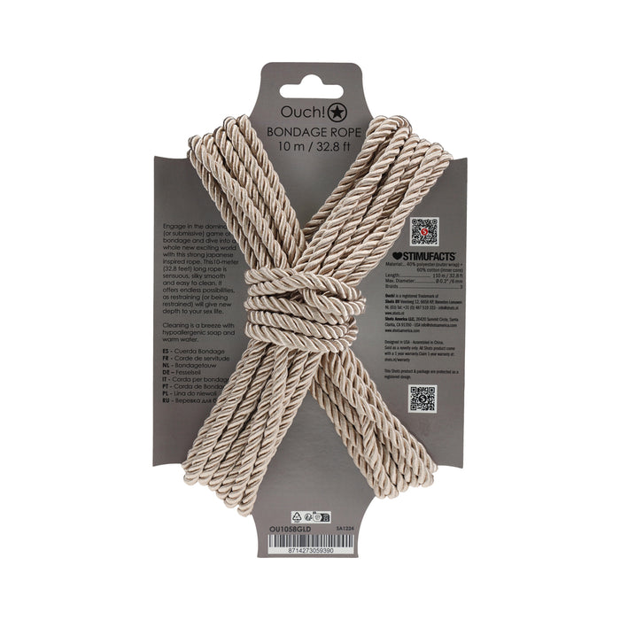 Ouch! Bondage Rope 10 m Nylon Gold