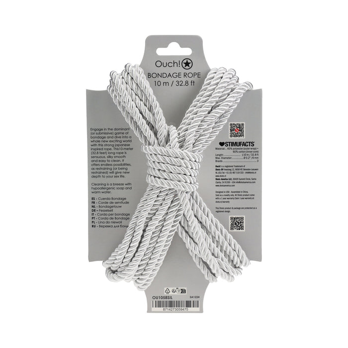Ouch! Bondage Rope 10 m Nylon Silver