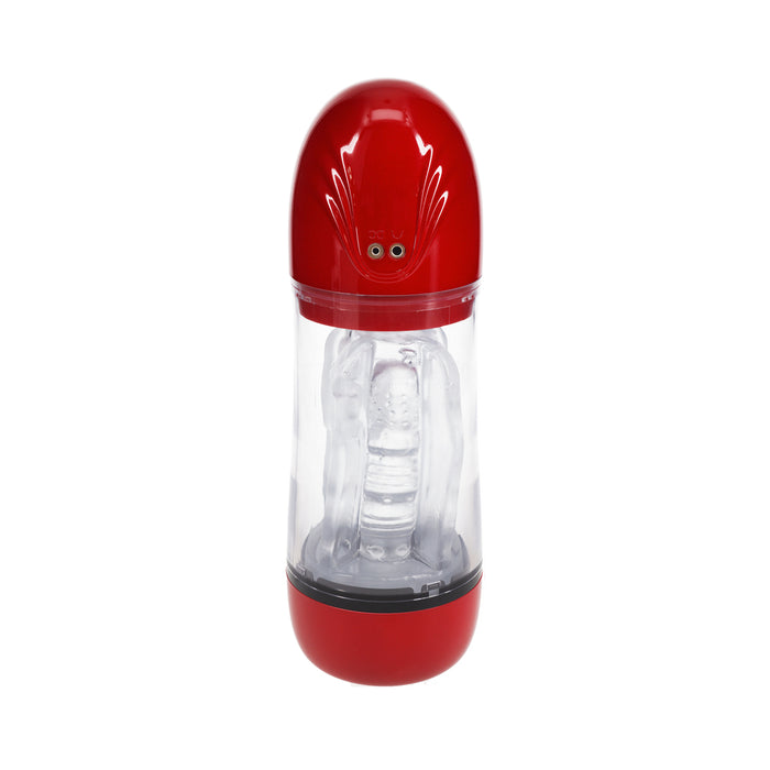 PUMPED SonicPull Masturbator Suction Vibration Multimedia Enhanced Metallic Red