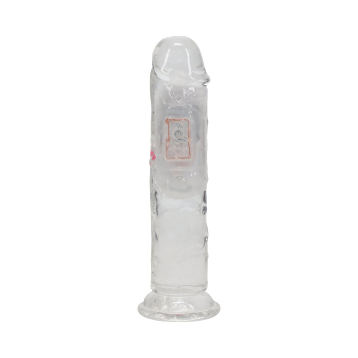RealRock Wireless Rechargeable Remote Control LED Vibrating 6 in. Dildo Clear