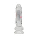 RealRock Wireless Rechargeable Remote Control LED Vibrating 6 in. Dildo with Balls Clear