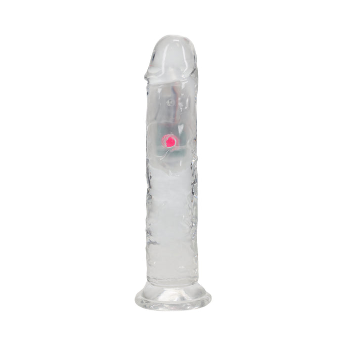 RealRock Wireless Rechargeable Remote Control LED Vibrating 7 in. Dildo Clear