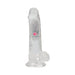 RealRock Wireless Rechargeable Remote Control LED Vibrating 7 in. Dildo with Balls Clear
