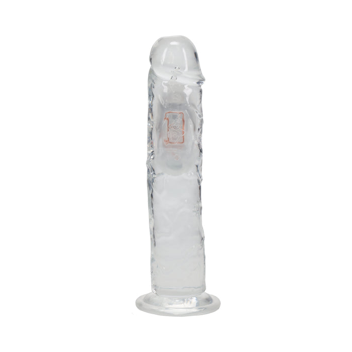 RealRock Wireless Rechargeable Remote Control LED Vibrating 8 in. Dildo Clear