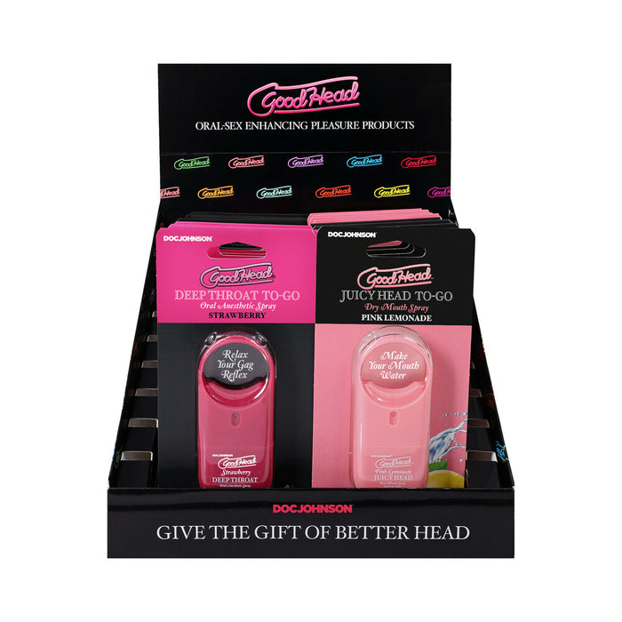 GoodHead Deep Throat & Juicy Head Spray To-Go Display 1